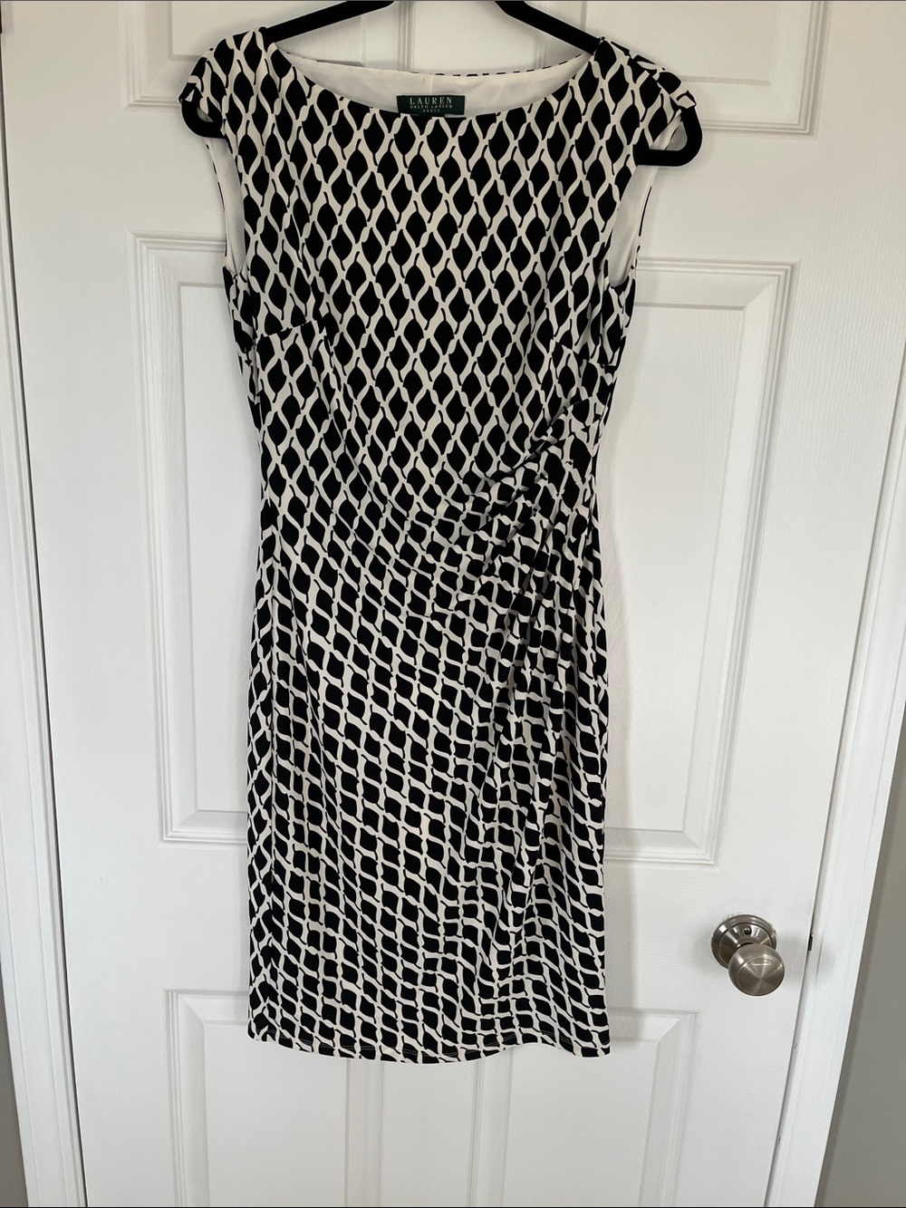 Lauren by Ralph Lauren Black and White Print Dress